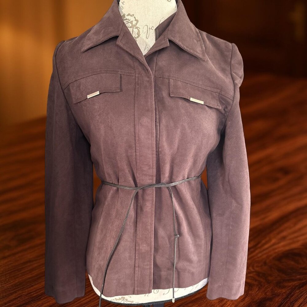 Amanda Smith Brown Faux Sued Jacket Size 10P